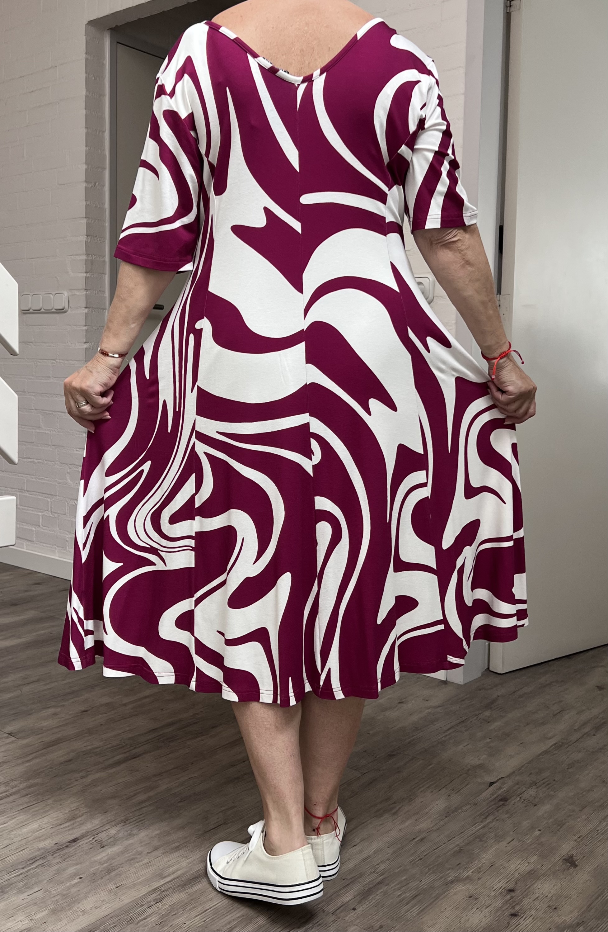 Ophilia viscose A-lijn jurk  stretch