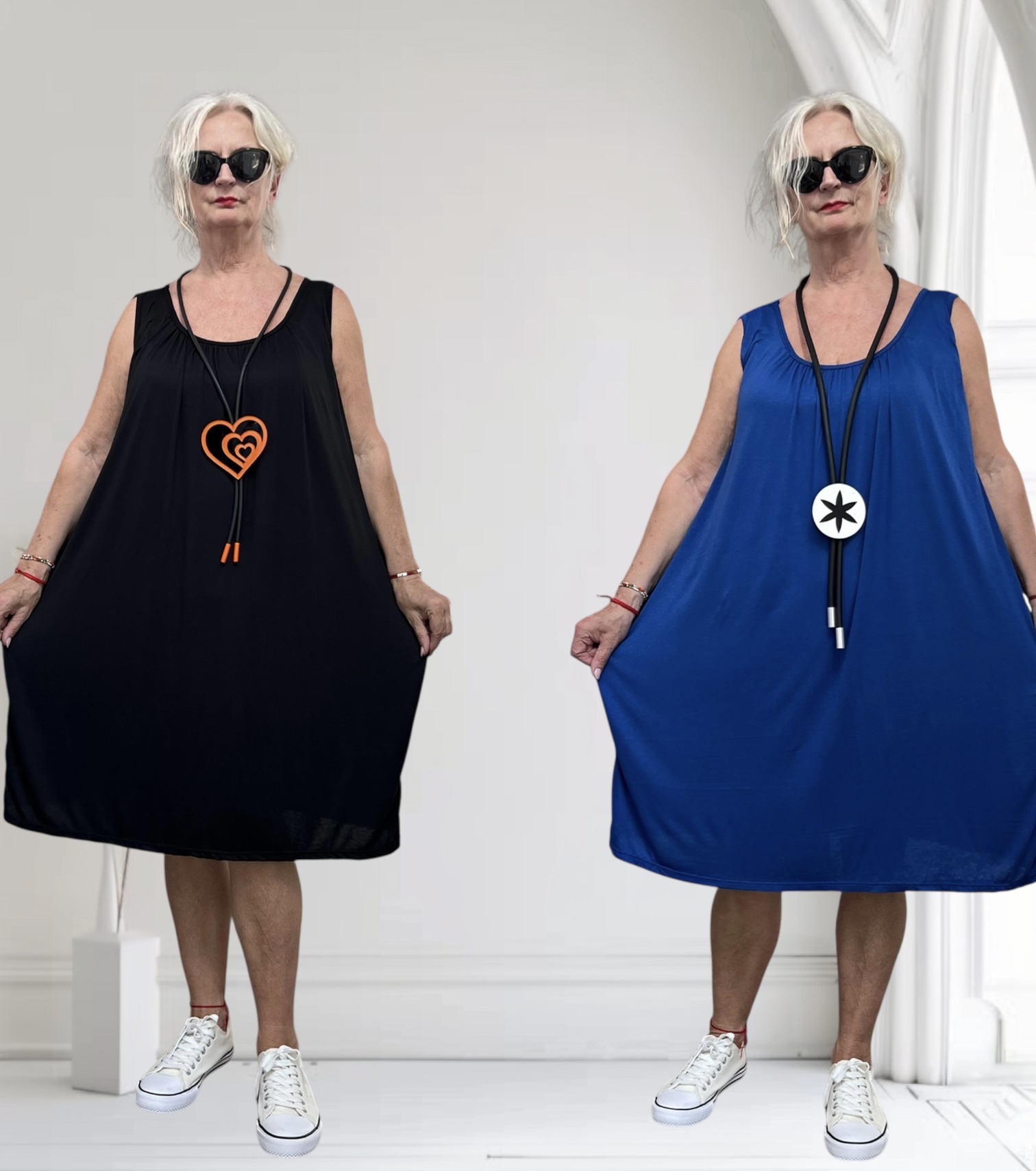 ITALIA viscose zomer jurk apart stretch/in meerdere kleuren