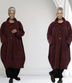 AKH oversized lange ballonvorm glanzendet gekrulde bont winterjas
