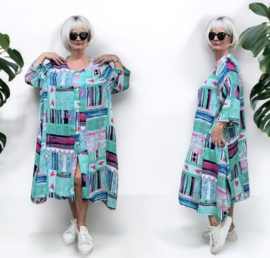 AKH oversized chique viscose A-lijn  hemd/tuniek met zakken /niet doorschijnend