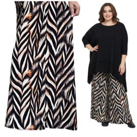 ITALY Mode jersey viscose  wijde broek apart /zeer rekbaar/zwart/wit/beige