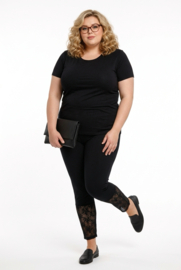 MB oversized katoen legging met KANT zwart