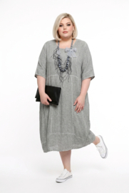 Moonshine de modieuze kleuring katoen A-lijn jurk grijs