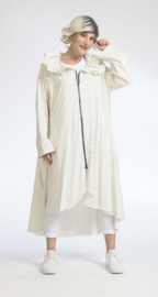 AKH viscose A-lijn zomer jas apart /stretch /wit/zwart/stretch