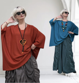 ITALIA oversized viscose mix gebreide top/tuniek/in meerdere kleuren