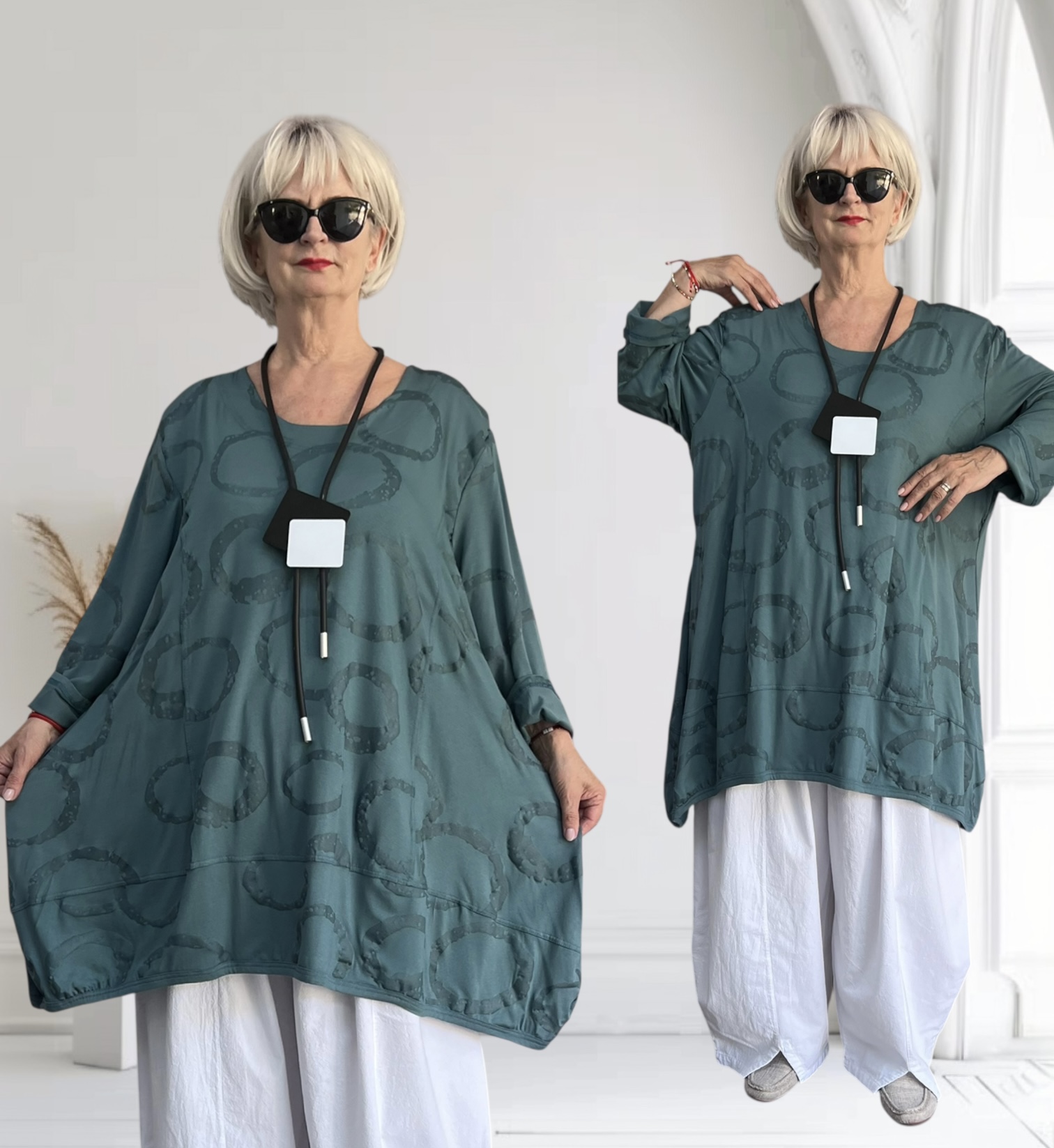 New Jersey viscose A-lijn tuniek/ stretch