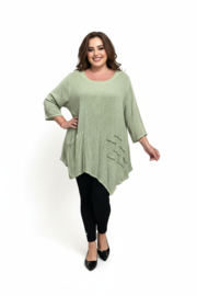 Moonshine oversized de modieuze kleuring  linnen/viscose  A-lijn tuniek