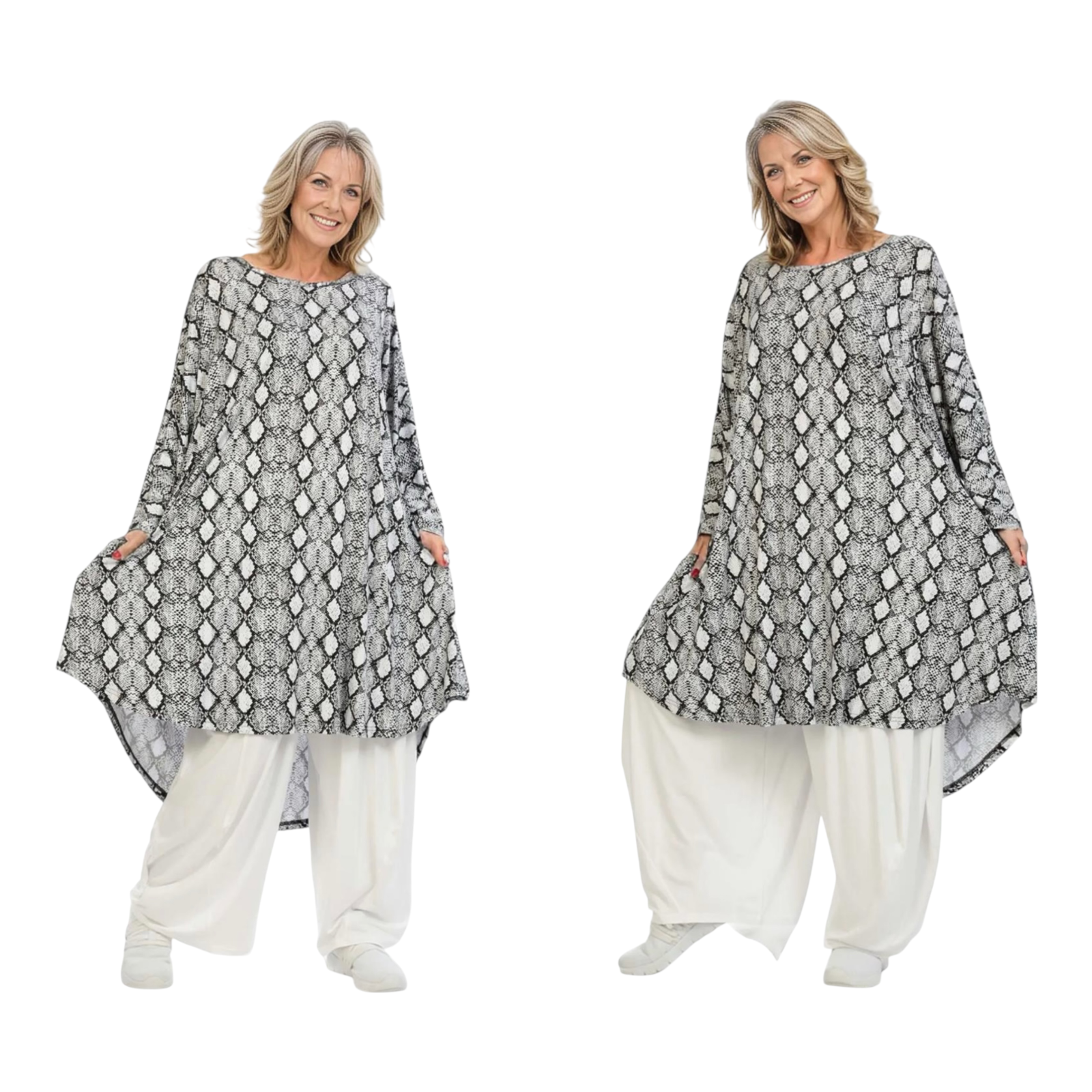 AKH oversized viscose A-lijn tuniek/jurk /apart/stretch