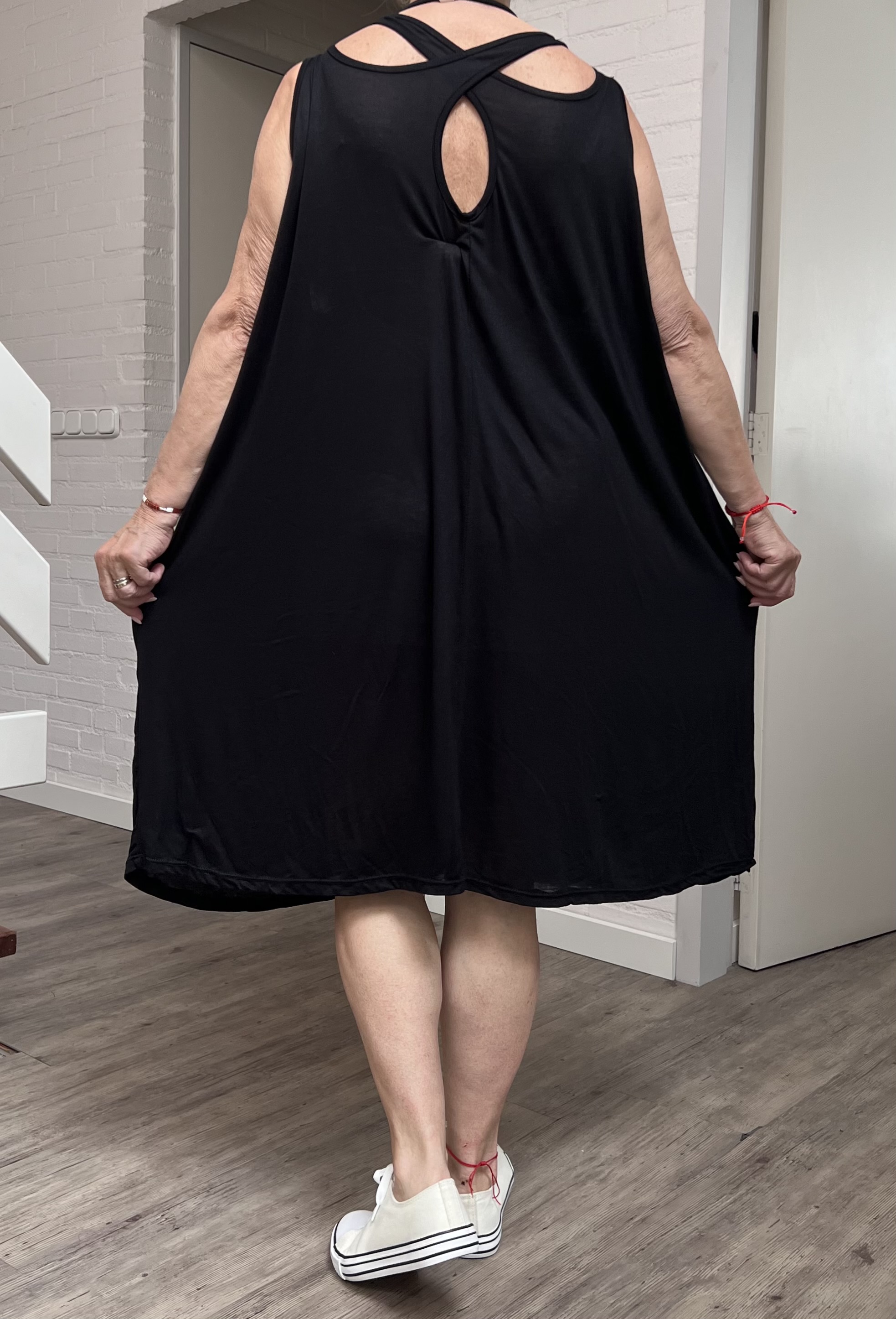 ITALIA viscose A-lijn zomer jurk apart stretch