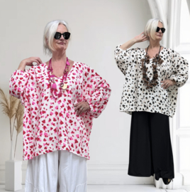 ITALIA MODA oversized katoen mousseline tuniek/top /in meerdere kleuren