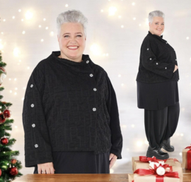 AKH viscose winter blazer jacquardkwaliteit zwart/stretch