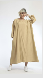 AKH oversized viscose/linnen A-lijn jurk apart