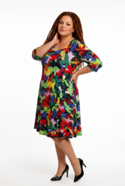 New Jersey viscose A-lijn jurk stretch