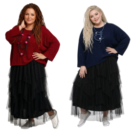 MB katoen/acryl oversized zacht  gebreide top stretch /in meerdere kleuren