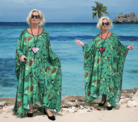 Dolce Chiara oversized viscose A-lijn kaftan/jurk apart (extra groot)