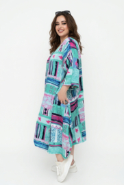 AKH oversized chique viscose A-lijn  hemd/tuniek met zakken /niet doorschijnend