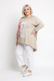 ITALIA oversized katoen top stretch /in meerdere kleuren