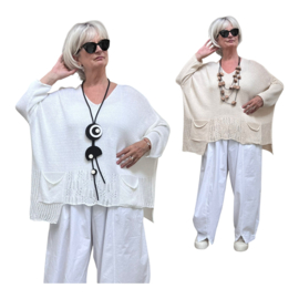 Moonshine oversized katoen  gebreide top stretch/in meerdere kleuren