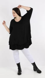 AKH jersey  viscose A-lijn tuniek/jurk apart stretch  zwart