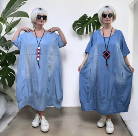 Moonshine  jeans tencel A-lijn jurk apart /in meerdere kleuren