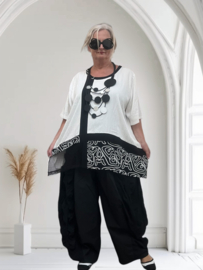 Zedd Plus oversized viscose A-lijn tuniek/top zwart/wit