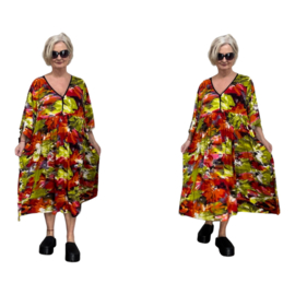Mila Ragazza oversized A-lijn viscose tricot boho jurk stretch  apart (extra groot)