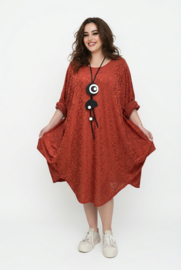 AKH oversized viscose mix jurk/tuniek met zakken apart stretch