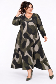 ITALIA MODA viscose mix A-lijn wijde jurk met zakken /stretch