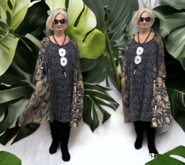 Joulie Collection oversized viscose A-lijn jurk met zakken apart (extra groot)