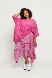 Moonshine oversized de modieuze kleuring  katoen KANTEN top apart stretch /in meerdere kleuren