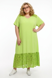 ITALIA MODA viscose  mix A-lijn jurk met kant stretch /in meerdere kleuren