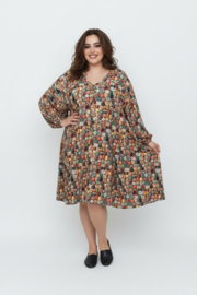 New Jersey oversized viscose A-lijn jurk/tuniek met korte rits / stretch