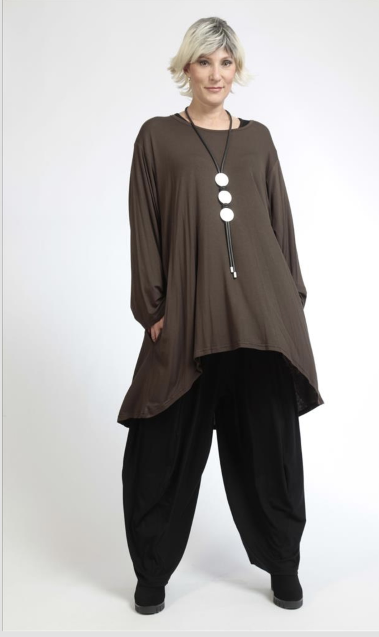 AKH oversized viscose tricot  A-lijn tuniek apart stretch