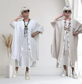 ITALIA MODA  linnen/katoen set  A-lijn blazer + jurk /in meerdere kleuren