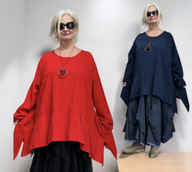 ITALIA MODA fijn corduroy katoen A-lijn tuniek met ketting /in meerdere kleuren
