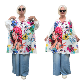 ITALIA oversized viscose blouse/hemd