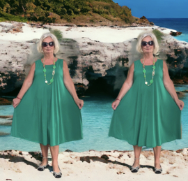 ITALIA oversized A-lijn viscose jurk  stretch/in meerdere kleuren