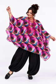 ITALIA MODA oversized chiffon tuniek/ poncho/gevoerd