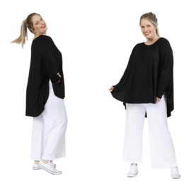 AKH oversized viscose top/tuniek  apart stretch  zwart