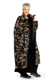 AKH oversized lange wollen winterjas/mantel  gevoerd