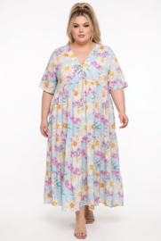 Vincenzo Allocca oversized viscose  BOHO A-lijn jurk apart