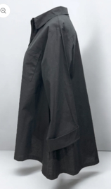 Vincenzo Allocca oversized katoen A-lijn vest/blouse/tuniek met rits/zwart apart stretch