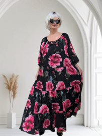 SASHA VIVIEN  chiffon met een vleugje zijde jurk gevoerd