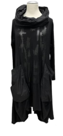 Vincenzo Allocca viscose jersey A-lijn jurk met zakken stretch/ zwart