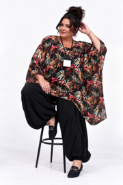 ITALIA MODA oversized chiffon tuniek/ poncho/gevoerd