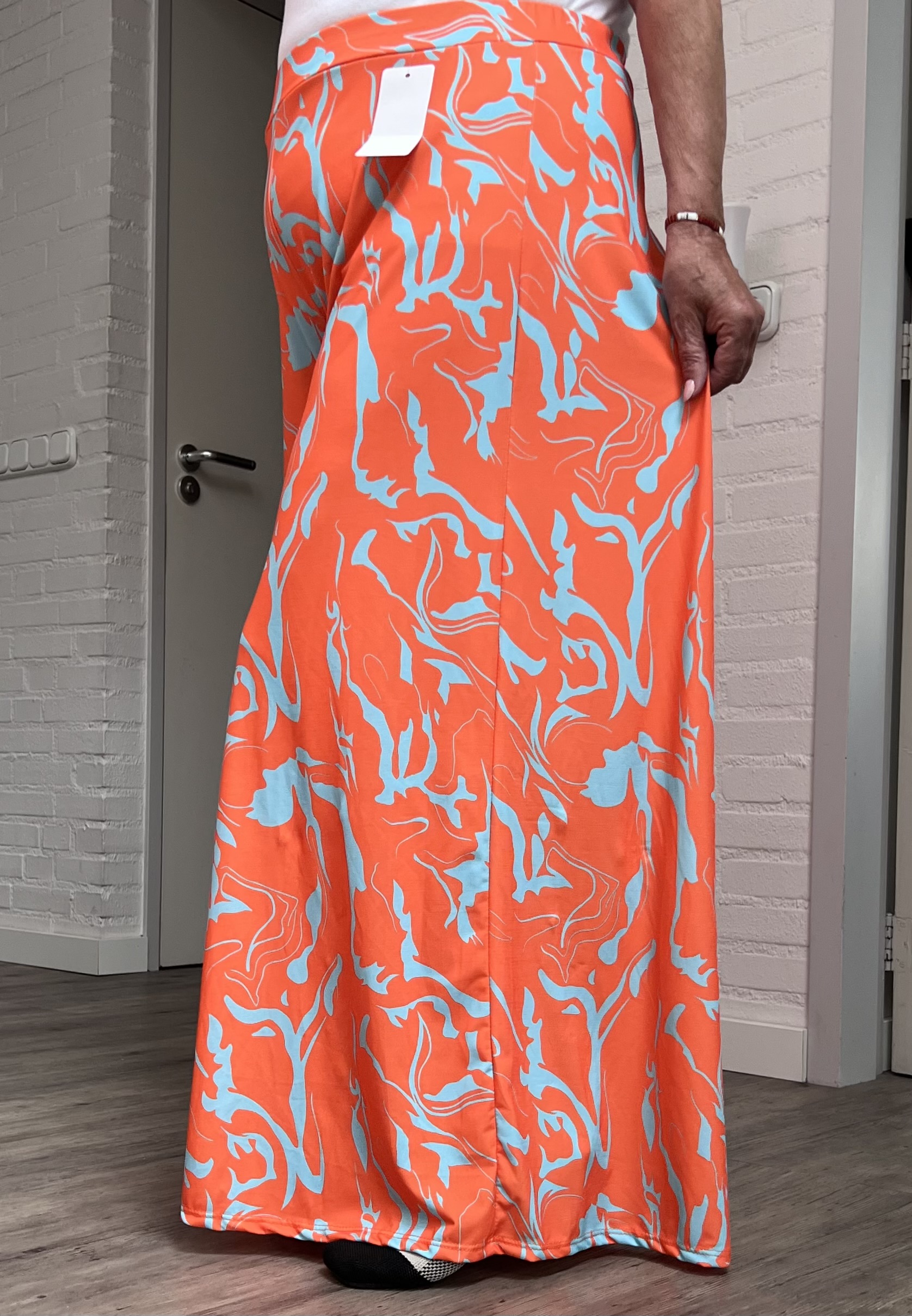ITALY Mode jersey viscose  wijde broek apart /zeer rekbaar