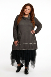 Zedd Plus de modieuze kleuring viscose A-lijn tuniek stretch/in meerdere kleuren