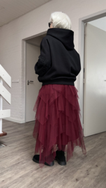 H-4 BLACK oversized katoen joggingstof top zwart/premium kwaliteit/stretch