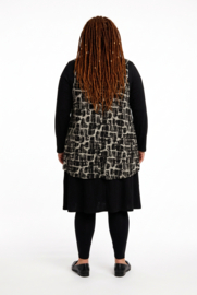 AKH A-lijn jurk + top apart zwart/wit /stretch