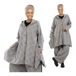 AKH viscose mix  A-lijn tussenjas /blazer stretch
